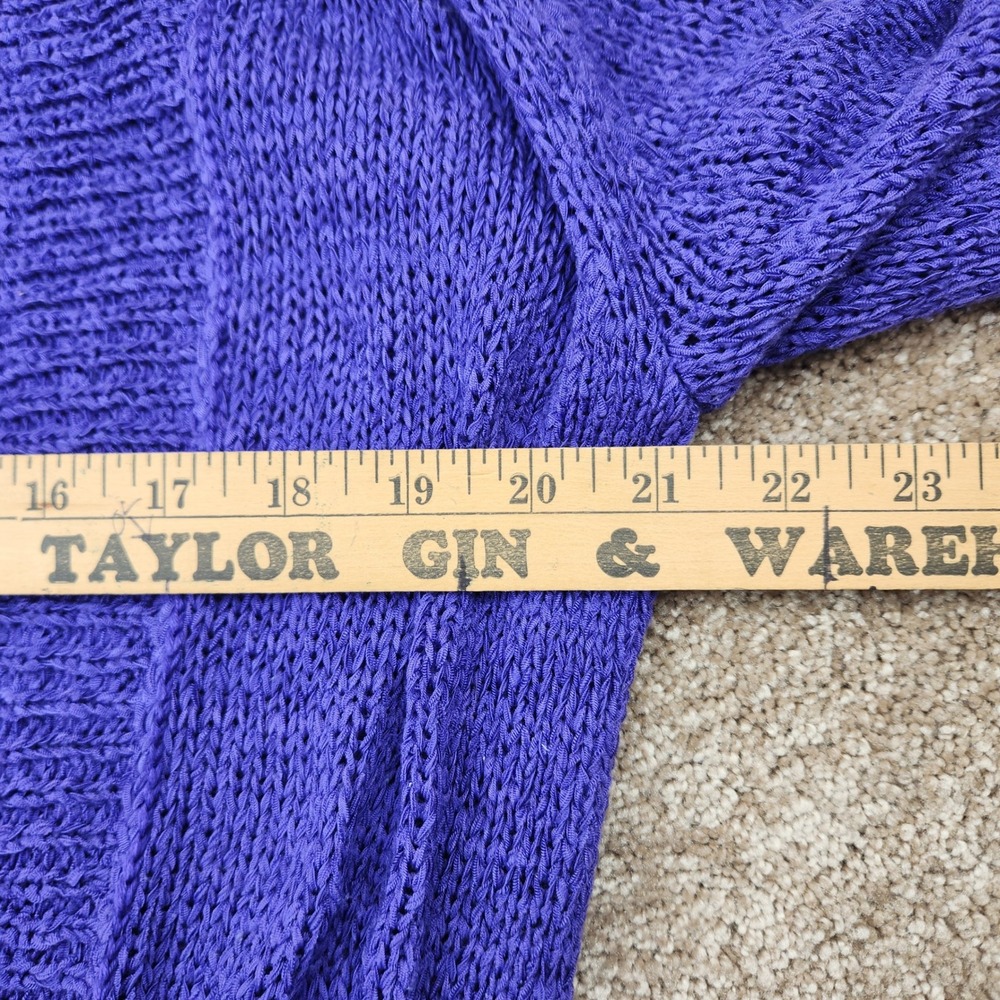 Lilly Pulitzer Womens Purple Open Front Cardigan Style Open Knit Shawl Collar - Picture 4 of 5